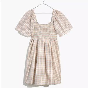 Madewell Seersucker Lucie Tie-Back Mini Dress in Plaid
